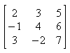 przykład mecierzy 3x3